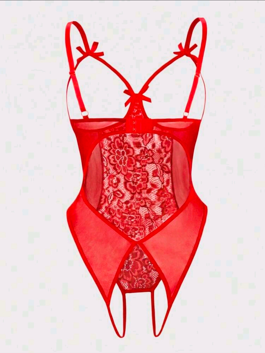 Body Teddy Lencería Encaje Rojo Sexy Talla M