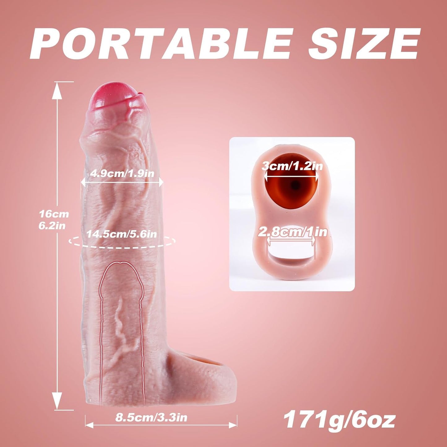 Funda Extensora Realista para Hombre – Aumenta Tamaño, Grosor y Rendimiento
