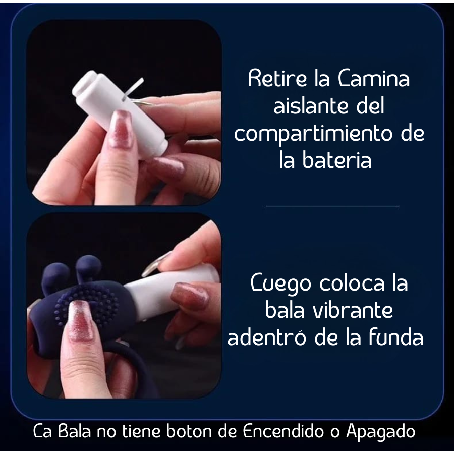 Anillo vibrador ergonómico con lengüita vibradora, fabricado en silicón suave y seguro.