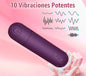 Mini Vibrador de Bala Recargable de Silicona - 10 Modos