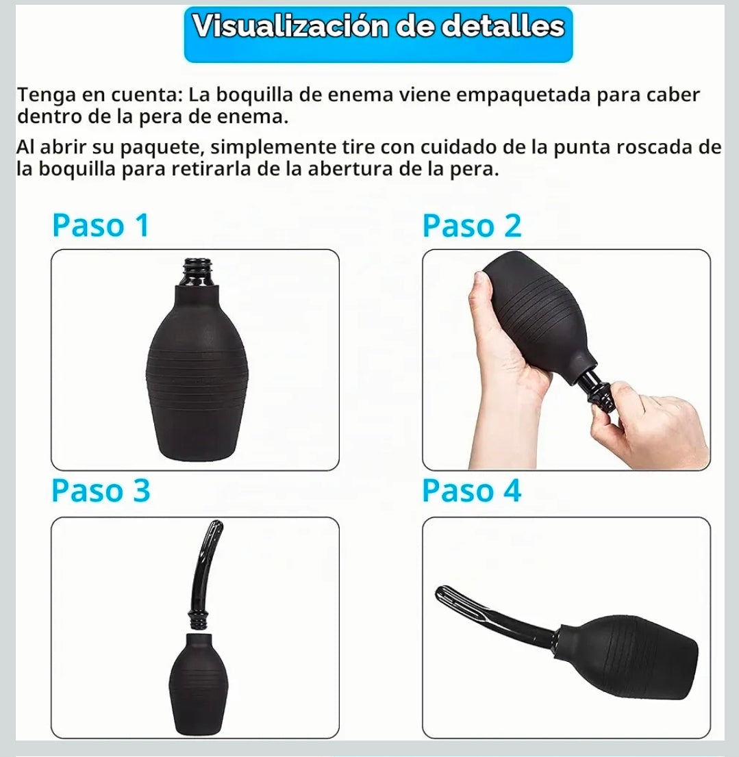 Ducha Anal y Vaginal de Silicona Premium 10 oz - Sistema de Enema