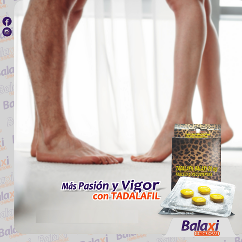 Tadalafil Balaxi 20 mg (4 Tabletas) | Potenciador Masculino 36 Horas