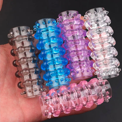 Anillo Manga Texturizado de Silicona para Parejas - Reutilizable