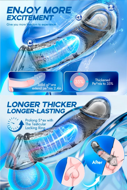 Funda Extensora de Pene Vibratoria Utimi 4 -1 con App