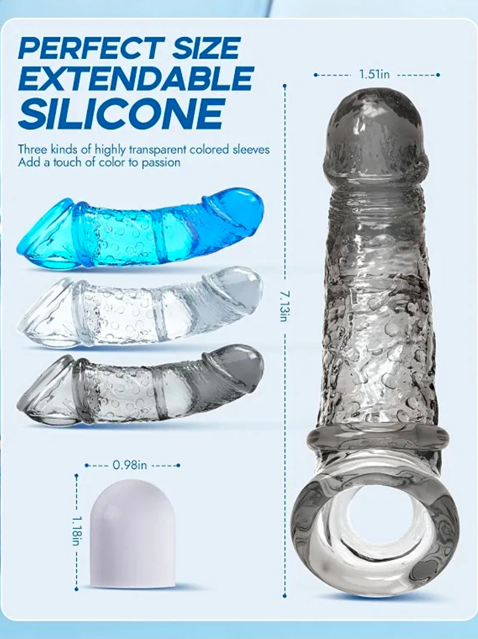 Funda Extensora de Pene Vibratoria Utimi 4 -1 con App