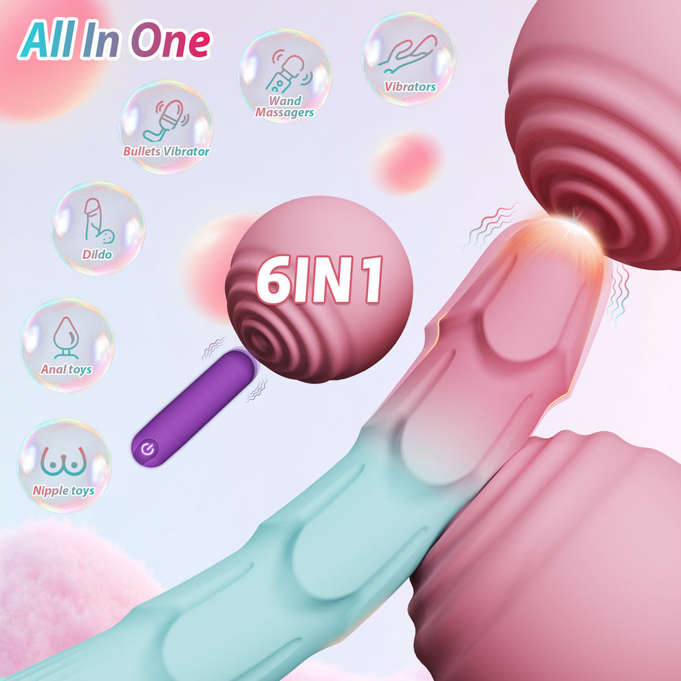 Vibrador Varita Flexible y Bala para Doble Estimulación con APP