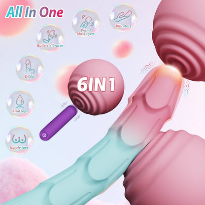 Vibrador Varita Flexible y Bala para Doble Estimulación con APP