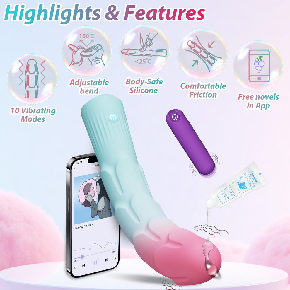 Vibrador Varita Flexible y Bala para Doble Estimulación con APP