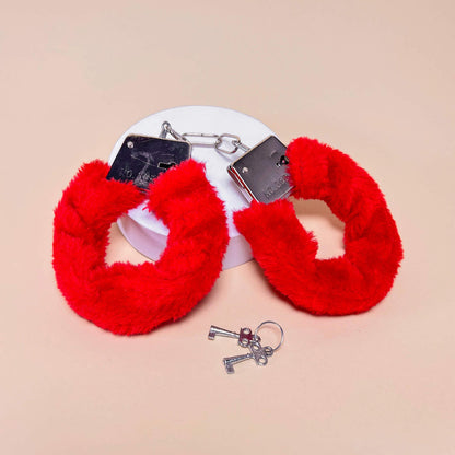 Kit Erótico de Iniciación Rojo | Esposas, Antifaz, Plumas y Dado