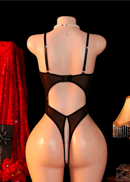 Body Teddy Lencería Encaje Negro Sexy Talla M