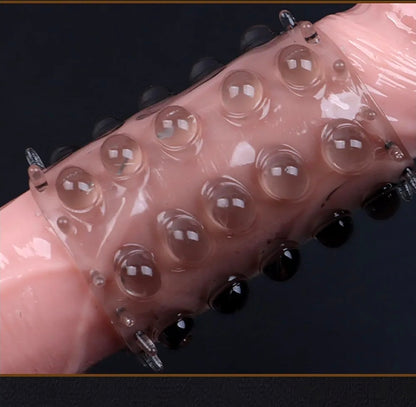 Anillo Manga Texturizado de Silicona para Parejas - Reutilizable