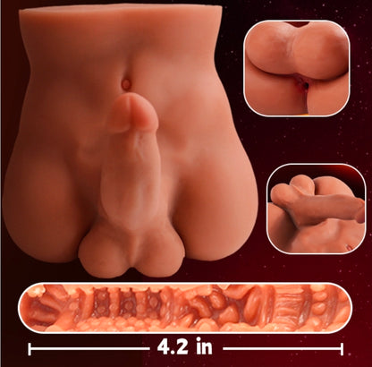 Torso Sex Doll Masculino 2 en 1 con Pene Realista de 19cm
