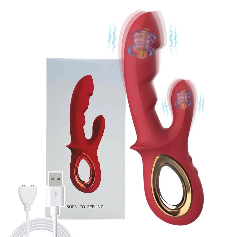 Conejito Estimulador Vaginal y Clitoridiano Placer Infinito - Silicona Terciopelo