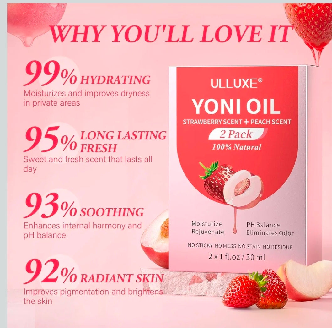 Aceite Intimo Natural Yoni Oil ULLUXE 2 Pack - Fresa y Durazno