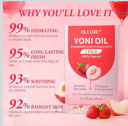 Aceite Intimo Natural Yoni Oil ULLUXE 2 Pack - Fresa y Durazno