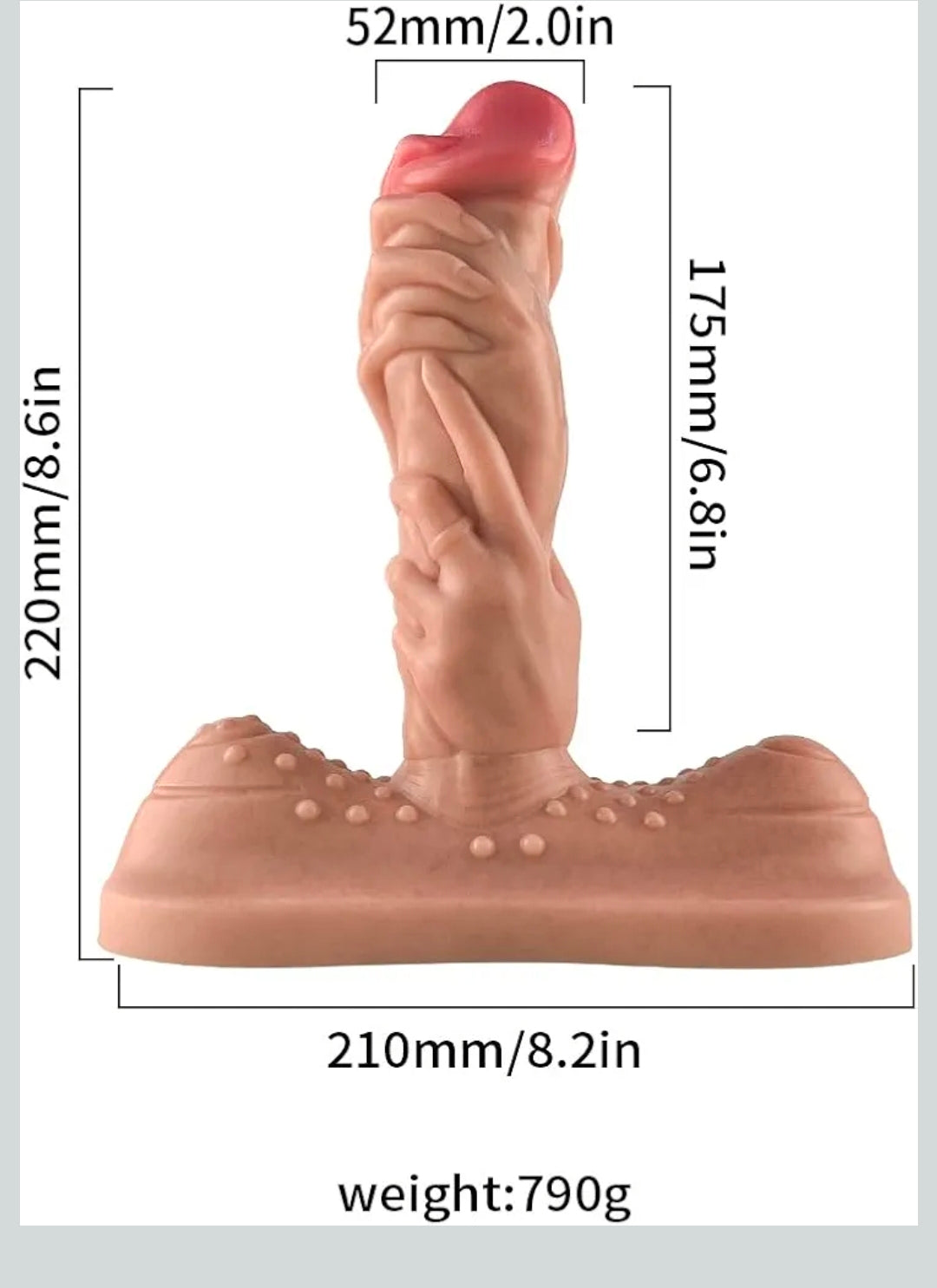 Dildo Consolador Realista con Empuje, Vibración y Calor-  Triple Motor