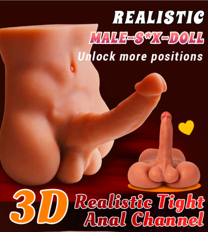 Torso Sex Doll Masculino 2 en 1 con Pene Realista de 19cm