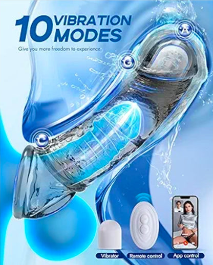 Funda Extensora de Pene Vibratoria Utimi 4 -1 con App