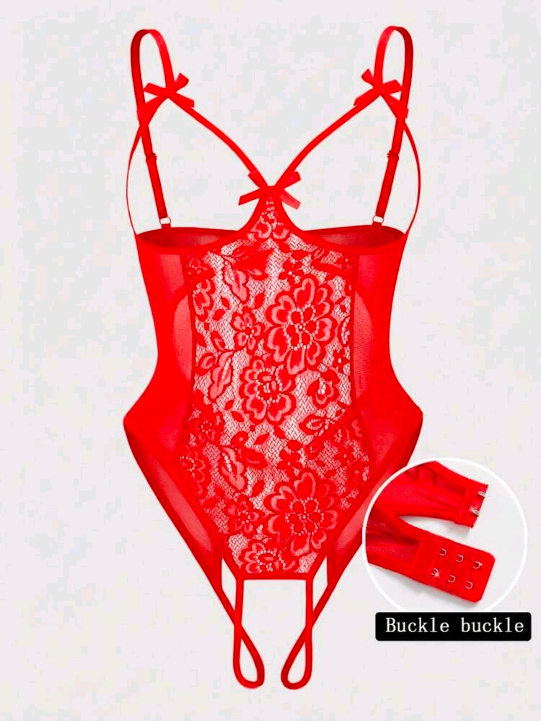 Body Teddy Lencería Encaje Rojo Sexy Talla M