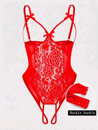 Body Teddy Lencería Encaje Rojo Sexy Talla M