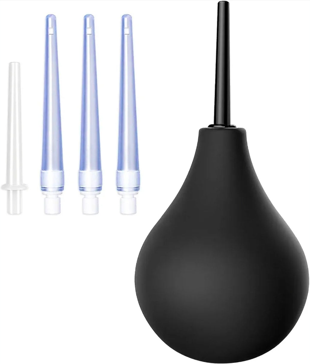 Kit de Enema Anal y Vaginal de Silicona con 5 Boquillas - 7.9 oz