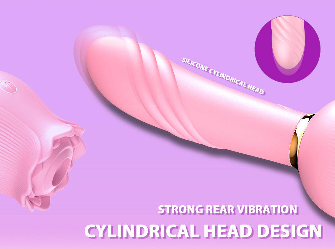 Succionador de Clítoris y Vibrador Rosa Rose 12 Modos - Silicona