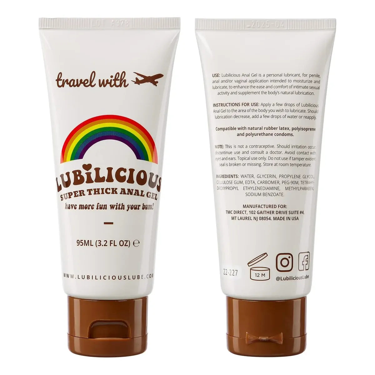 Lubricante a Base de Agua Lubilicious 3.2 oz – Gel Íntimo Suave para Piel Sensible Anal y Vaginal