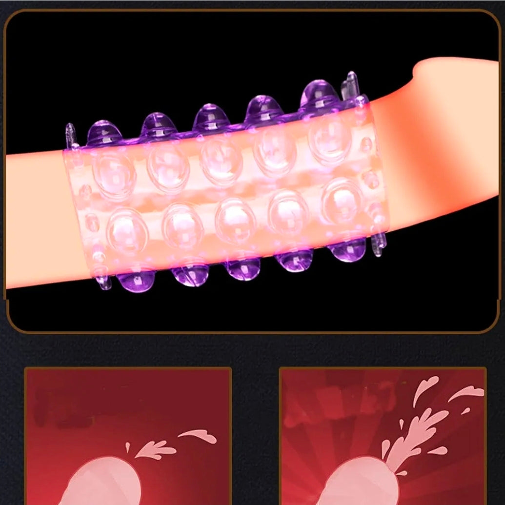 Anillo Manga Texturizado de Silicona para Parejas - Reutilizable