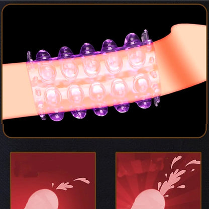 Anillo Manga Texturizado de Silicona para Parejas - Reutilizable