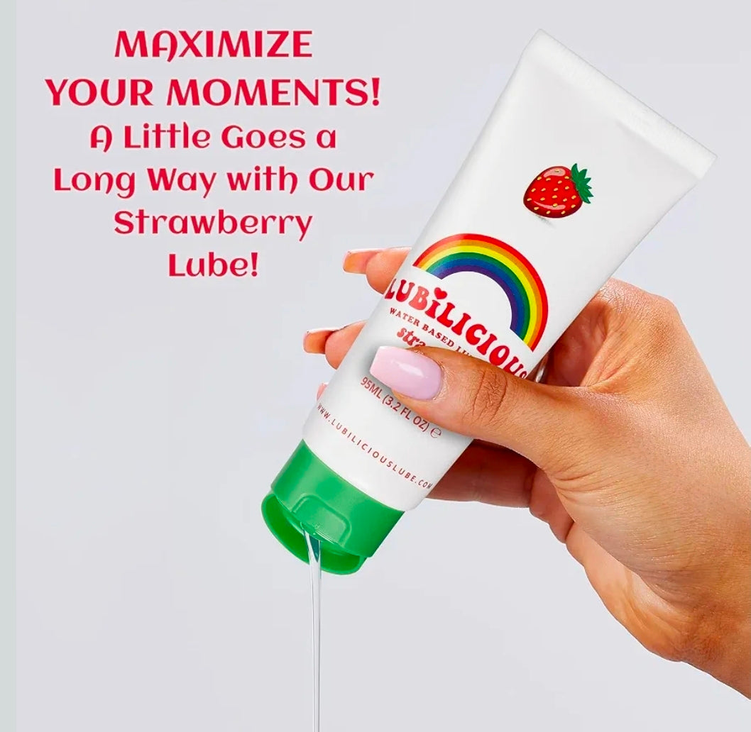 Lubilicious Strawberry – Lubricante Premium de Fresa con Ácido Hialurónico (3.2 oz)