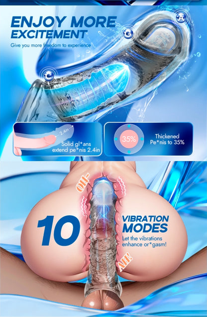 Funda Extensora de Pene Vibratoria Utimi 4 -1 con App
